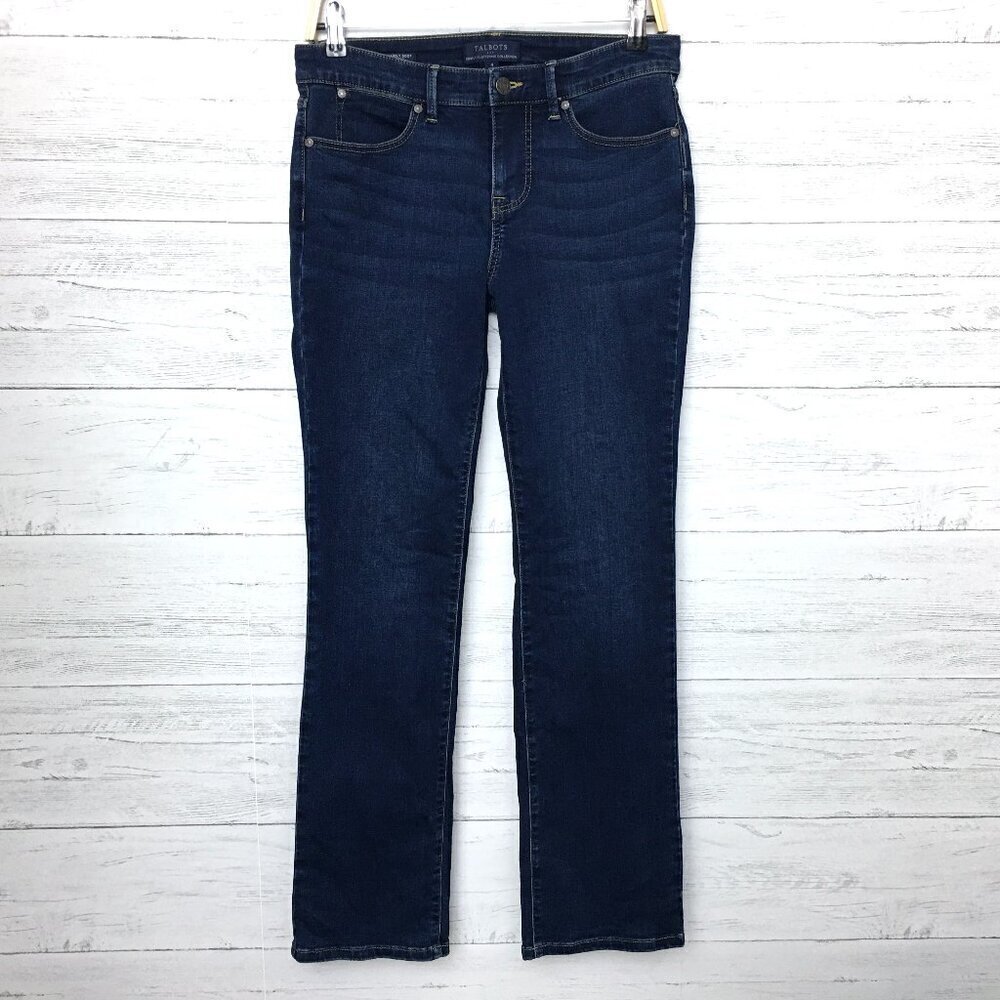 Talbots Women's Jeans Barely Boot Curvy Fit Dark Wash size 4 length 31"